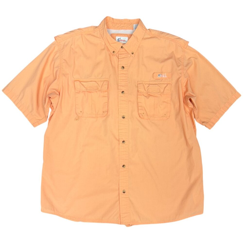 Men's WORLD WIDE SPORTSMAN Orange Short Sleeve PFG Fishing Shirt-‎ Size XL